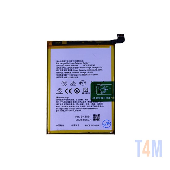 Bateria BLPA19 para Oppo A18/A58 4G/A38 4G 5000mAh